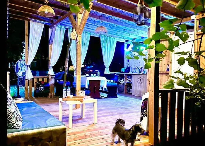 Camping каравана синята маймуна плаж градина # Rv Blue Monkey On The