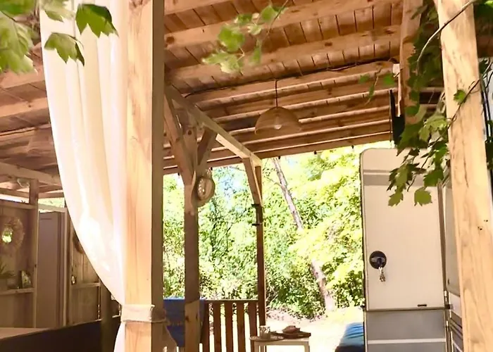 каравана синята маймуна плаж градина # Rv Blue Monkey On The Camping