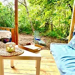 Campsite каравана синята маймуна плаж градина # Rv Blue Monkey On The Chernomorets
