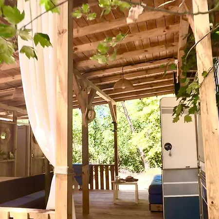 каравана синята маймуна плаж градина # Rv Blue Monkey On The Camping