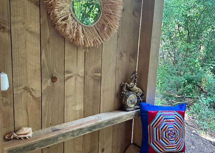 каравана синята маймуна плаж градина # Rv Blue Monkey On The Campsite Chernomorets