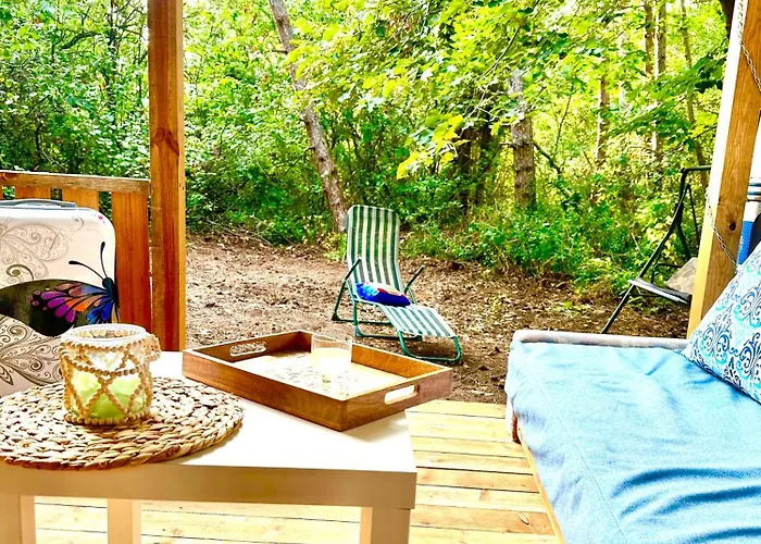 Parque de Campismo каравана синята маймуна плаж градина # Rv Blue Monkey On The Chernomorets