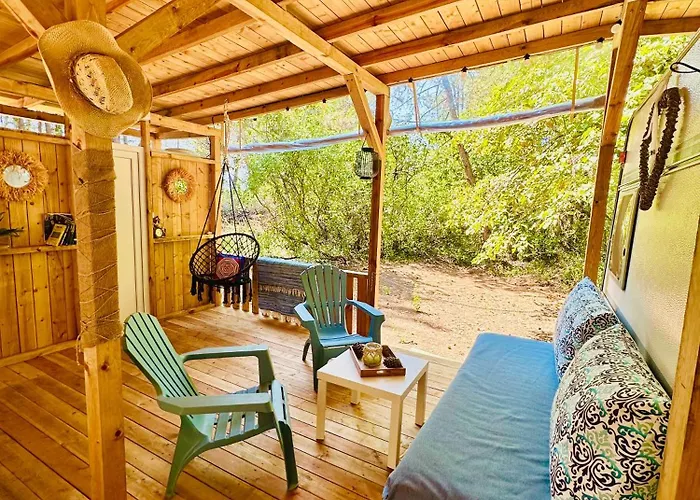 Parque de Campismo каравана синята маймуна плаж градина # Rv Blue Monkey On The