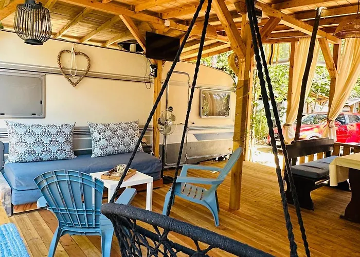 каравана синята маймуна плаж градина # Rv Blue Monkey On The * Chernomorets